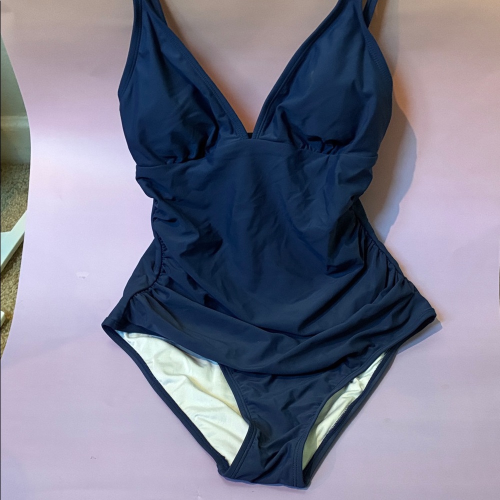 Cupshe Deep Blue Kids One Piece Swimsuit